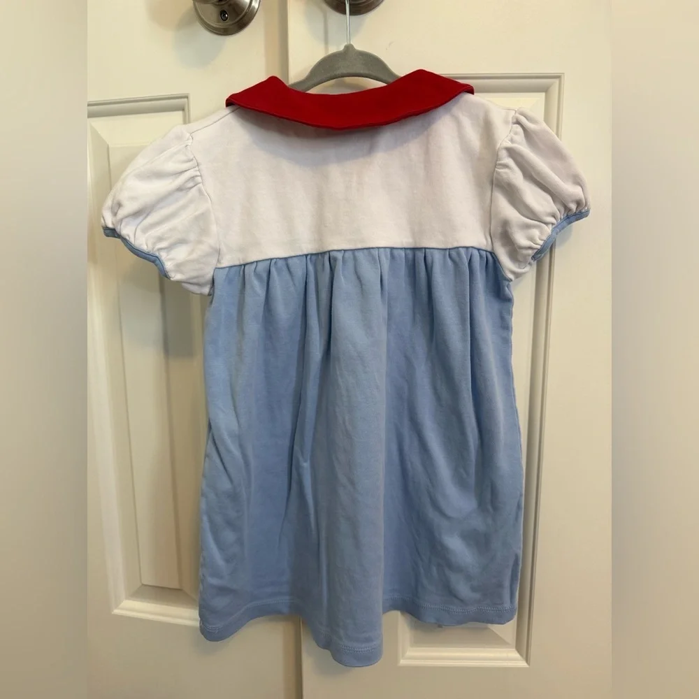 Little English Cotton Red White and Blue Girls Dress Size 6 STAINS